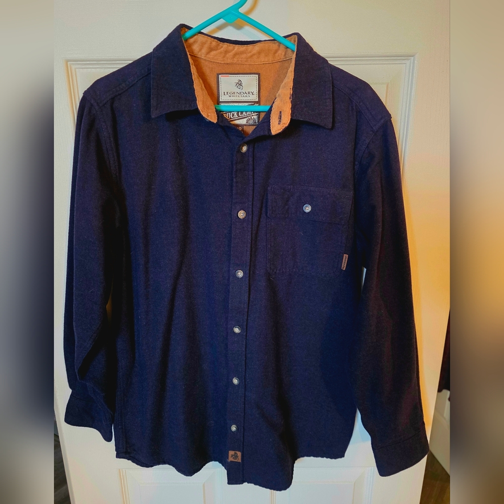 Legendary Whitetails Navy Button-Up Shirt